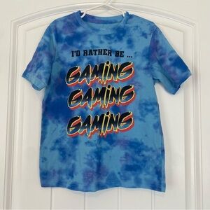 Wonder Nation Boys Tie Dye “I’d Rather be Gaming” Short Sleeve Tee Size 6-7
